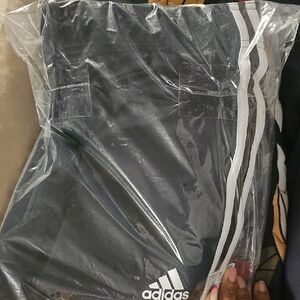 Adidas Black Joggers with White Accents